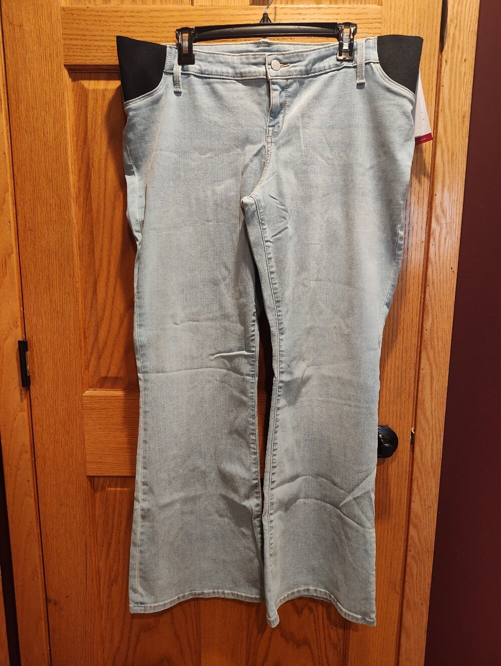 Isabel Maternity Light Blue Flare Jeans - Under Belly, Size 4 - Picture 9 of 12